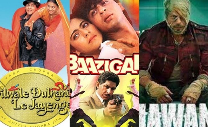 Shah Rukh Khan Films Poster DDLJ Bazigar Jawan