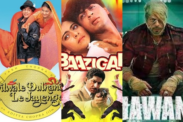 Shah Rukh Khan Films Poster DDLJ Bazigar Jawan